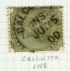 INDIA; Fine POSTMARK on early QV issue used value, Calcutta INS