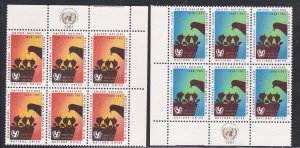 United Nations -New York #  97-99, Inscription Blocks of Six,  NH, 1/3 Cat.