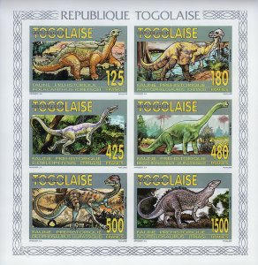 Togo 1994 Dinosaurs/Prehistoric Collective Souvenir Sheet IMPERFORATED MNH