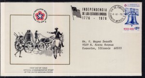 Mexico C523 US Bicentennial Typed FDC