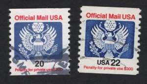 United States USED Scott Number O135 O136  VF   - BARNEYS 