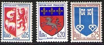 France #1142-44 Arms NH  1966 Cat. $ 1.00