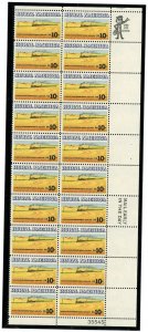 US 1506 - Kansas Wheat - Rural America 10c- Plate Strip of 20-MNH-1973- 35545 LR