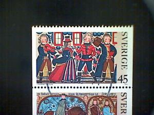 Sweden (Sverige), Scott #1023/1024, used (o) vertical pair, 1973, Christmas