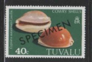 TUVALU #132 1980 40c SEA SHELL SPECIMEN MINT VF NH O.G