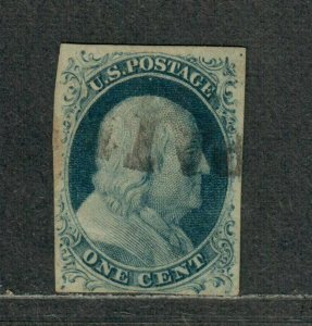 US Sc#7 Used/VF+, Paid Cancel, Cv. $140