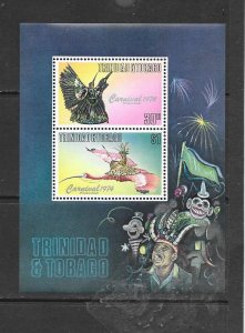 BIRDS - TRINIDAD & TOBAGO #255a CARNIVAL BIRD COSTUMES S/S MNH