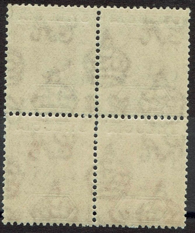 ST LUCIA 1921 KGV 21/2D MNH ** BLOCK WMK MULTI SCRIPT CA