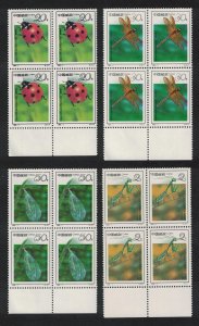 China Insects Entomology Congress 4v Blocks of Four 1992 MNH SC#2393-2396