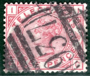 GB QV TELEGRAPHS Stamp 3d Plate 1 *POSTAL USE* Barnet NUMERAL Herts G2WHITE29