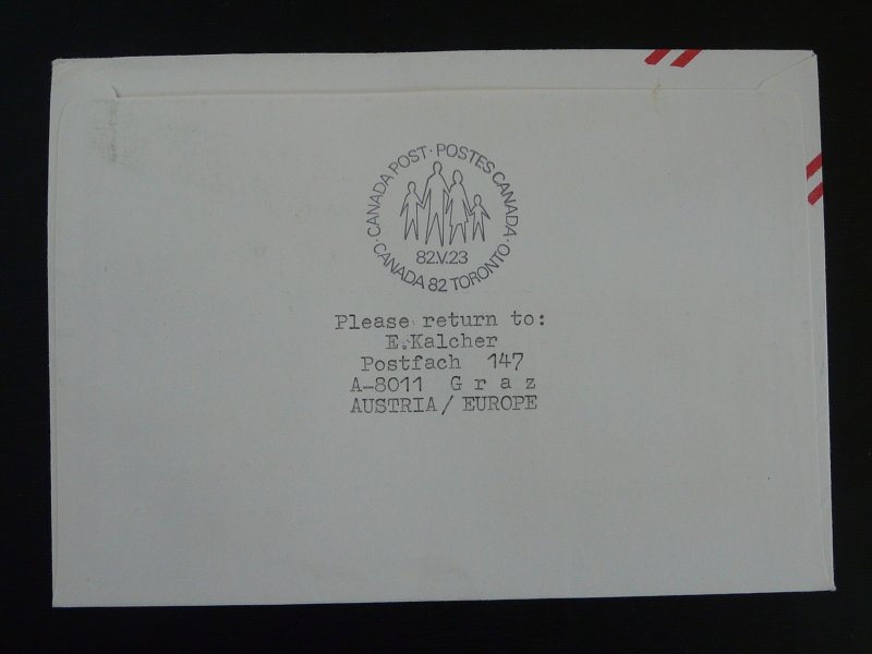 special flight cover Wien to Toronto Canada Austrian Airlines 1982 ref 100097