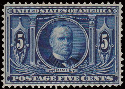 United States Scott 326 Unused lightly hinged with pulled perforation.