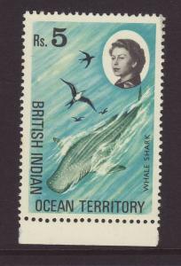 1968 B.I.O.T. 5 Rupees Whale Shark U/M