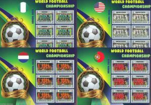 TOGO 2014 LIBERIA WORLD CUP SOCCER CHAMPIONSHIP BRAZIL 2014 SHEET SET MINT NH