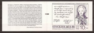 1984 Sweden -Sc 1505a - MNH VF - complete booklet - Stockhomia-count mark on cov