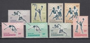 Rwanda, Scott cat. 76-80. Tokyo Olympics issue.