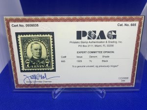 USA #665, 7 cent McKinley, KANS overprint, MNH with PSAG certificate 