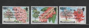 MONTSERRAT #374-376 1977 OVRPT SILVER JUBILEE 1977 MINT VF NH O.G