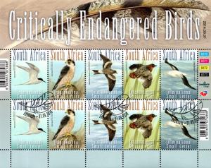 South Africa - 2014 Critically Endangered Birds Sheet Used