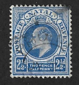 NATAL #85 Used 2 1/2p King Edward VII Stamp 2017 CV $6.00