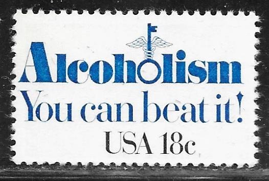 USA 1927: 18c Alcoholism You Can Beat It, MNH, VF