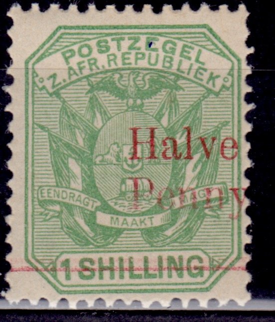 Transvaal, South Africa, 1895, halve penny on 1sh overprint, MLH