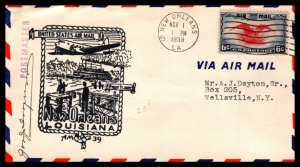 US AM 39 New Orleans,LA 1938 First Flight Cover