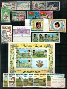 Comoro Islands Scott between 46 and 586 Mint NH sets and S/S (CV $88.00)