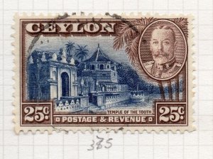 Ceylon 1935 GV Early Issue Fine Used 25c. NW-206743