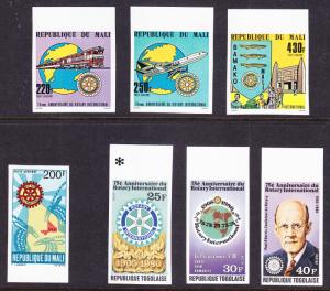 Rotary International Group of 31 Imperfs. from Africa.  VF/NH(**)