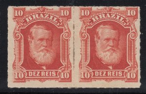 Brazil 1878-79 10r Vermilion 'White Beard' Dom Pedro Pair LM Mint. Scott 68