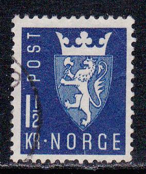 Norway # 268, Shield, Used, 1/2 Cat.