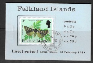 FALKLAND ISLANDS SGSB6 1985 INSECT SERIES 1  BOOKLET USED