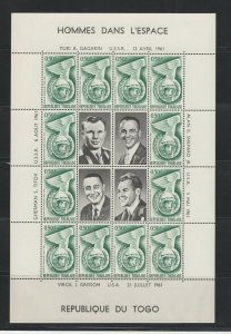 Togo #417-20 (1962 Astronauts  set)  VFMNH sheets of twelve CV $15.00