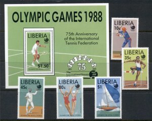 Liberia 1988 Summer Olympics Seoul + MS MUH