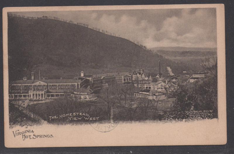 **US 20th Century Picture Post Card, Scott # 300, Hot Springs, VA ,4/1/1905