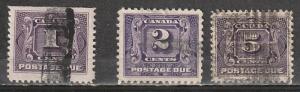 J1,J2,J4 Canada Used Postage Due