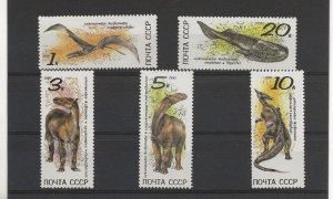Russia 1990 Prehistoric Animals set of 5 sg.6173-7 MNH