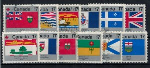 Canada 1979 UN821-832 Provincial Flags - Used