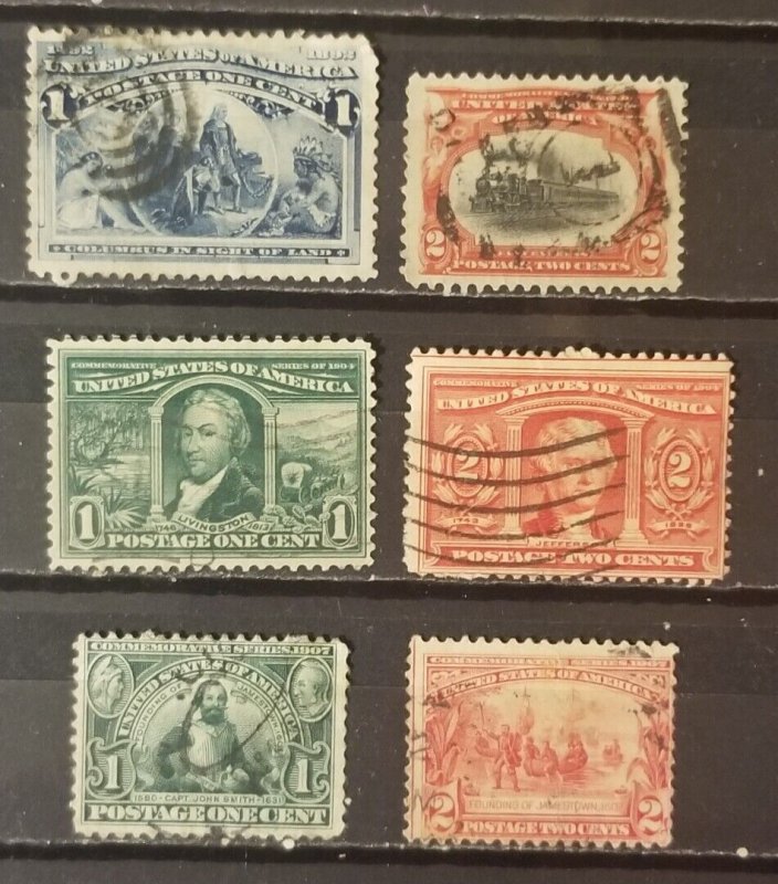 US Scott 230 295 323 324 328 329 Vintage 1893-1907 Used Stamp Lot z1648 