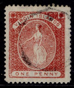 BRITISH VIRGIN ISLANDS QV SG32, 1d red, FINE USED.