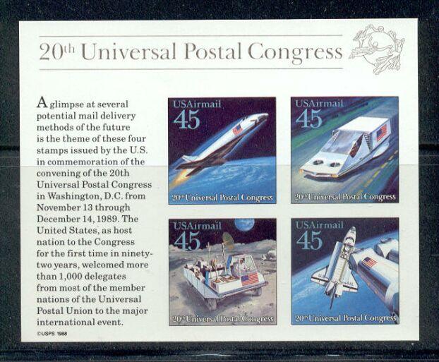 US Stamp #C126 - GREAT 20th Universal Postal Congress Souvenir Sheet of 4