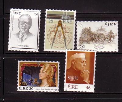 Ireland Sc 749-53 1989 anniversaries stamp set  mint NH