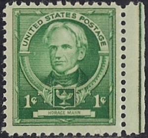 869 1 cent Horrace Mann, Educators Stamp mint OG NH F-VF