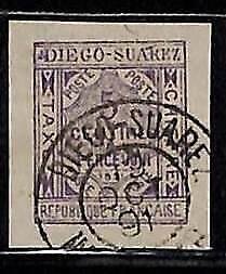 ZA053g - French DIEGO SUAREZ - STAMP - 1891 Yvert # Postage Due TT 1 Fine USED-