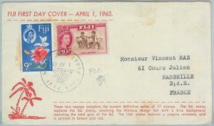 82609 - FIJI  - Postal History -  Official FDC COVER 1963:  definitive set DANCE