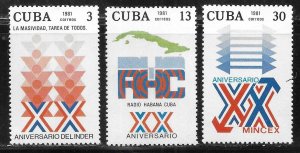 Cuba 2428-2430 20th State Institutions set MNH