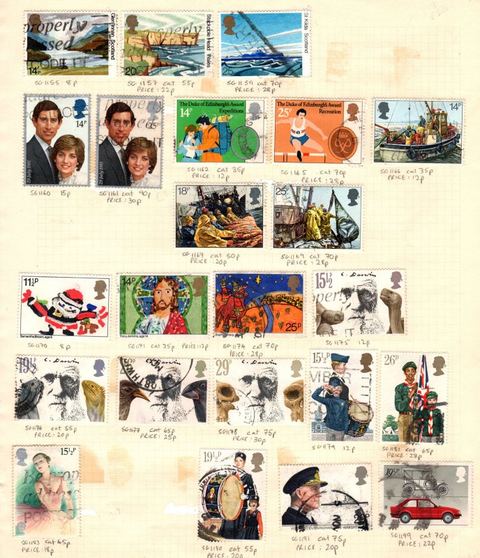 65 UK Great Britain England used commemorative hinged collection pre-1982