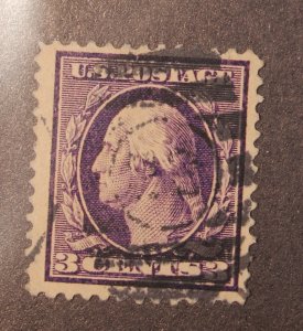 Scott 376 - 3 Cents Washington - Used - Nice Stamp - SCV - $2.00