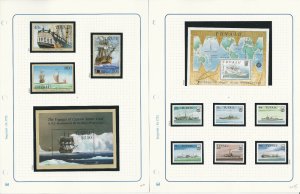 Tuvalu Stamp Collection on 14 Pages, Mint Sets, Ships, Royalty, JFZ